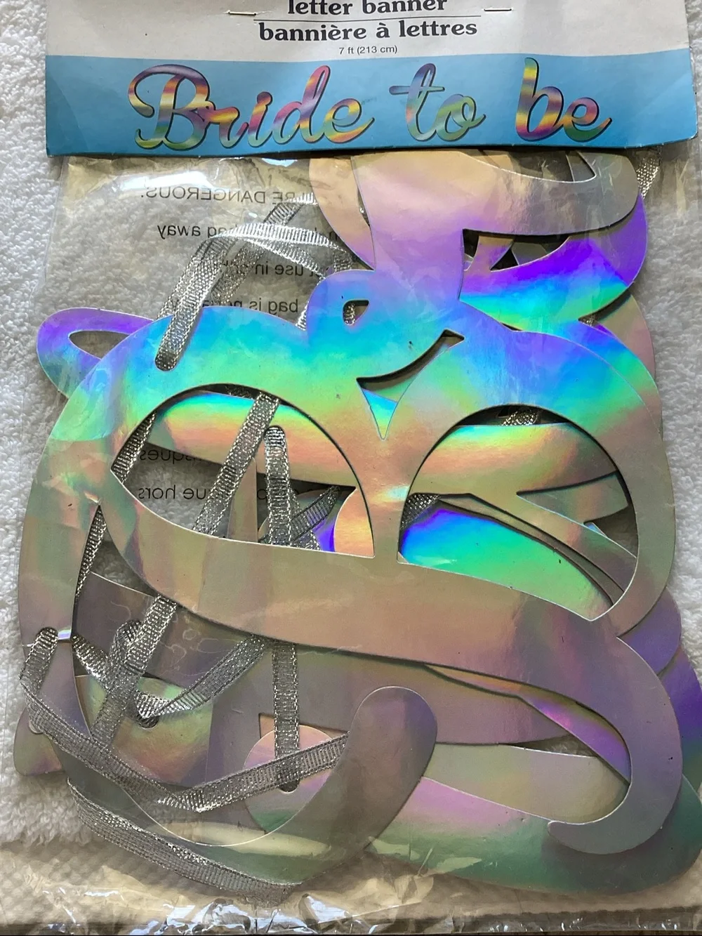 Bride to Be Letter Banner - Holographic Silver